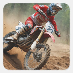 Pegatina Cuadrada Parche de Motocross