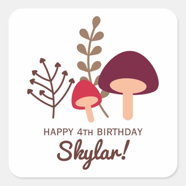 Pegatina Cuadrada Parche Mushroom (Anverso)