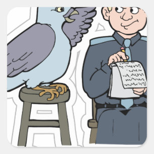 Pegatina Cuadrada pare el ratear de la paloma