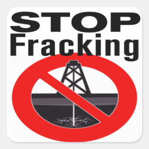 Pegatina Cuadrada Pare Fracking por todas partes