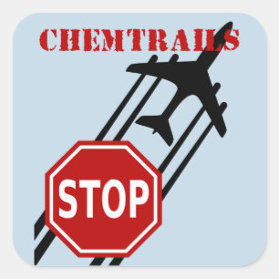 Pegatina Cuadrada Pare los chemtrails