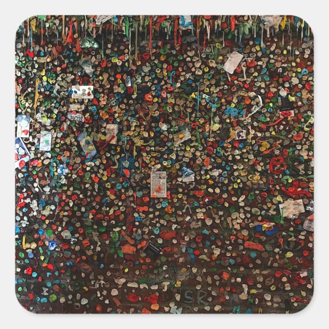 Pegatina Cuadrada Pared de Goma de Seattle #4-1 Pegatinas (Anverso)