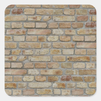 Pegatina Cuadrada Pared de ladrillo marrón Un diseño de Novedad