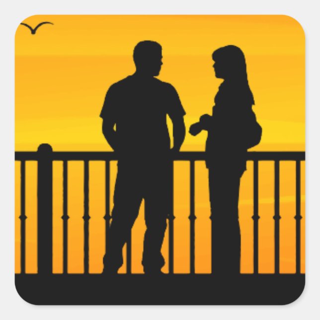 Pegatina Cuadrada Pareja (Anverso)