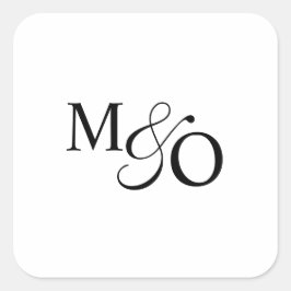Pegatina Cuadrada Pareja de Ampersand Monograma