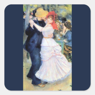 Pegatina Cuadrada Pareja de baile campestre hombre mujer