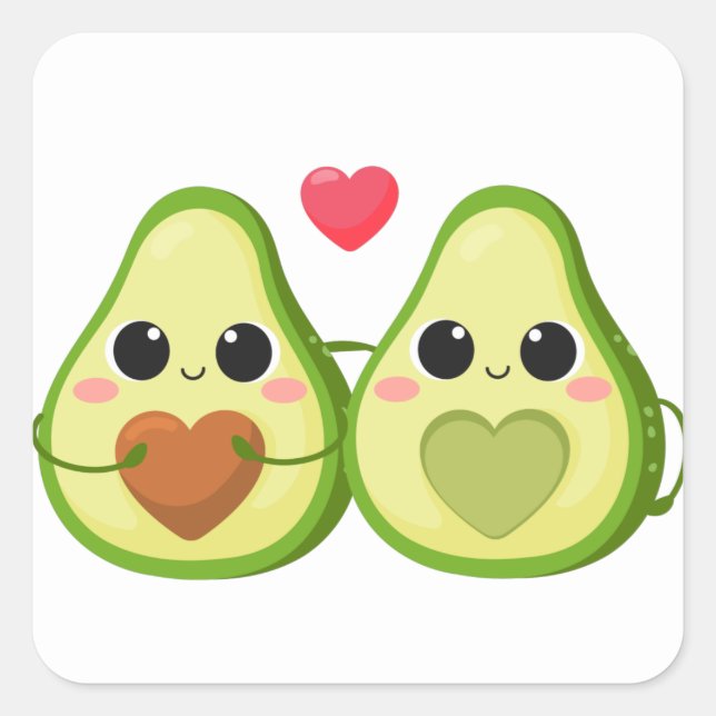 Pegatina Cuadrada Pareja Perfecta  (Anverso)