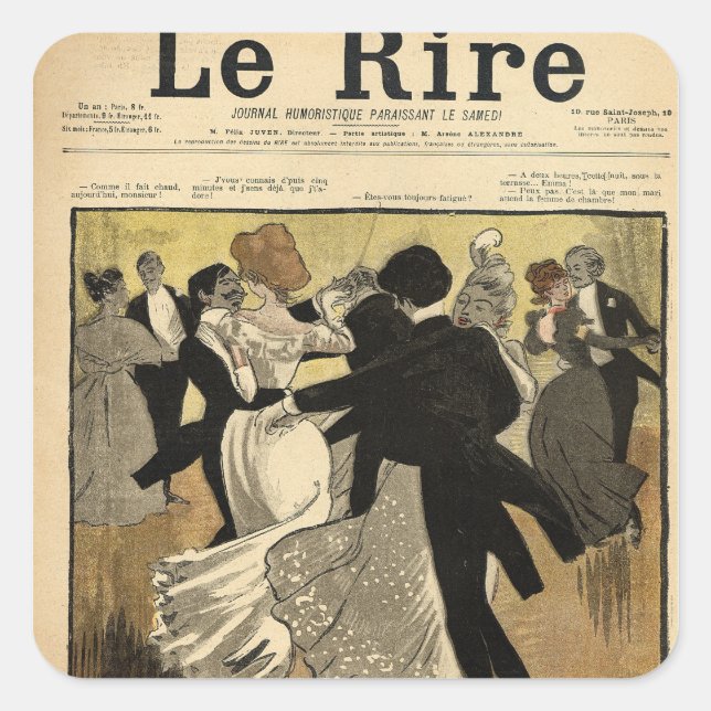 Pegatina Cuadrada Parejas bailarinas (Anverso)