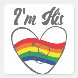 Pegatina Cuadrada Parejas gay coincidiendo con LGBT Soy su orgullo g