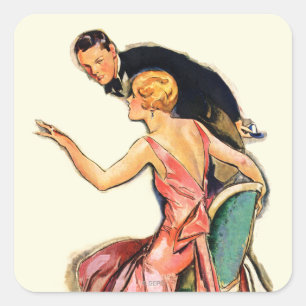 Pegatina Cuadrada Pares dedicados