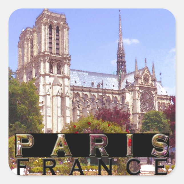 Pegatina Cuadrada París (Anverso)