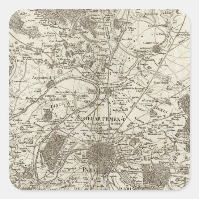 Pegatina Cuadrada París 5 (Anverso)