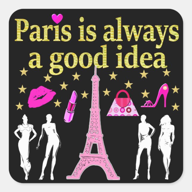 PEGATINA CUADRADA PARÍS ES SIEMPRE UNA BUENA IDEA (Anverso)