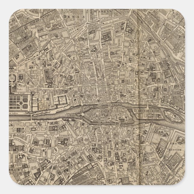 Pegatina Cuadrada París Francia (Anverso)