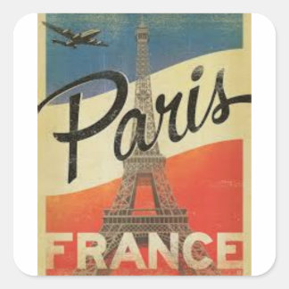 Pegatina Cuadrada París Francia Vintage