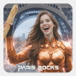PEGATINA CUADRADA PARIS ROCKS