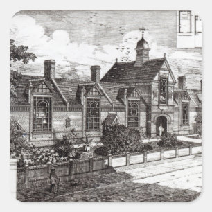 Pegatina Cuadrada Park Road, Hampstead, de 'The Building News'