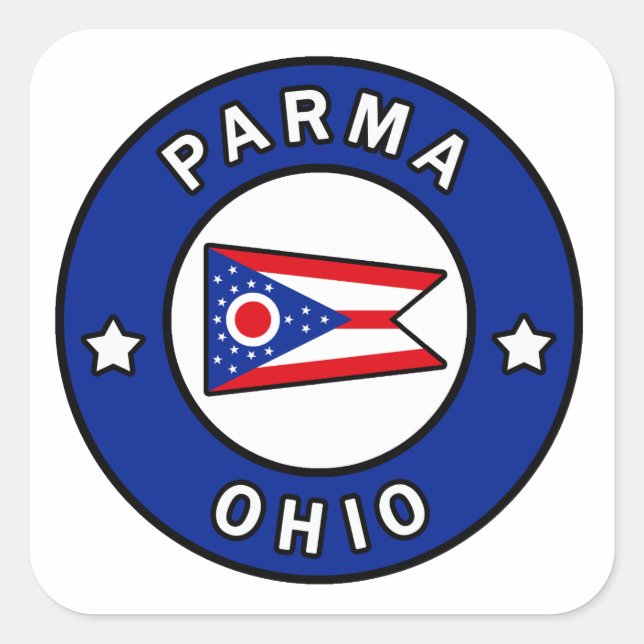 Pegatina Cuadrada Parma Ohio (Anverso)