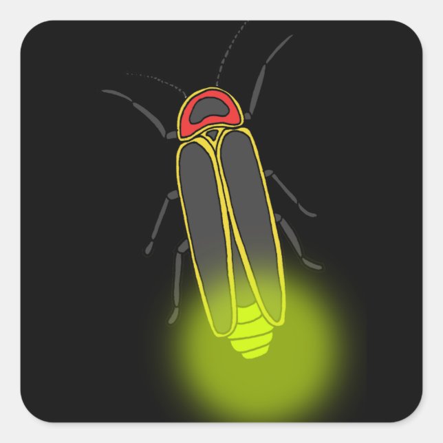 Pegatina Cuadrada paro relámpago iluminado (Anverso)