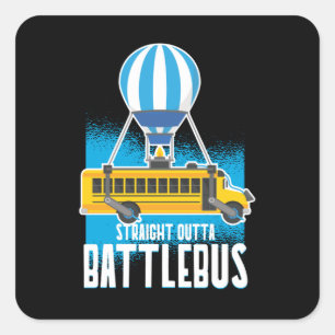 Pegatina Cuadrada Parodia del Battlebus de Outta