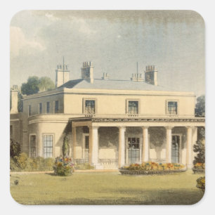 Pegatina Cuadrada Parque de Wimbledon, R de R. Ackermann (1764-1834)