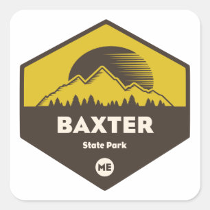 Pegatina Cuadrada Parque Estatal Baxter, Maine