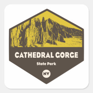 Pegatina Cuadrada Parque estatal Catedral Gorge