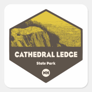 Pegatina Cuadrada Parque estatal Catedral Ledge New Hampshire