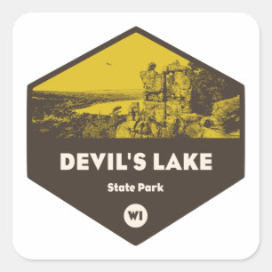 Pegatina Cuadrada Parque Estatal Devil's Lake Wisconsin