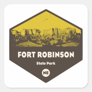 Pegatina Cuadrada Parque Estatal Fort Robinson Nebraska