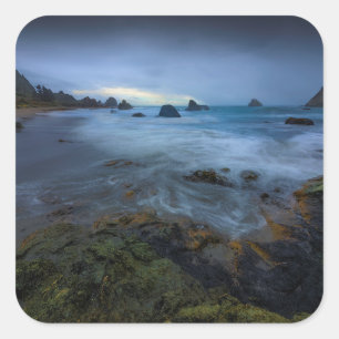 Pegatina Cuadrada Parque estatal Harris Beach Oregón