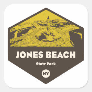 Pegatina Cuadrada Parque Estatal Jones Beach Nueva York
