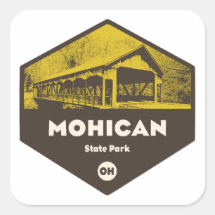 Pegatina Cuadrada Parque Estatal Mohican Ohio