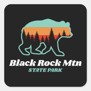 Pegatina Cuadrada Parque estatal Montaña Black Rock Georgia Bear Ret