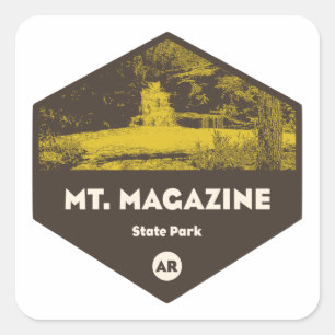 Pegatina Cuadrada Parque Estatal Mount Magazine Arkansas