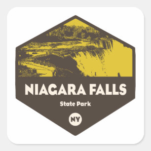 Pegatina Cuadrada Parque Estatal Niagara Falls Nueva York