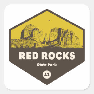 Pegatina Cuadrada Parque Estatal Red Rock, Arizona