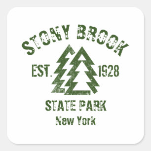 Pegatina Cuadrada Parque estatal Stony Brook Nueva York