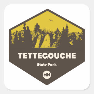 Pegatina Cuadrada Parque Estatal Tettegouche, Minnesota