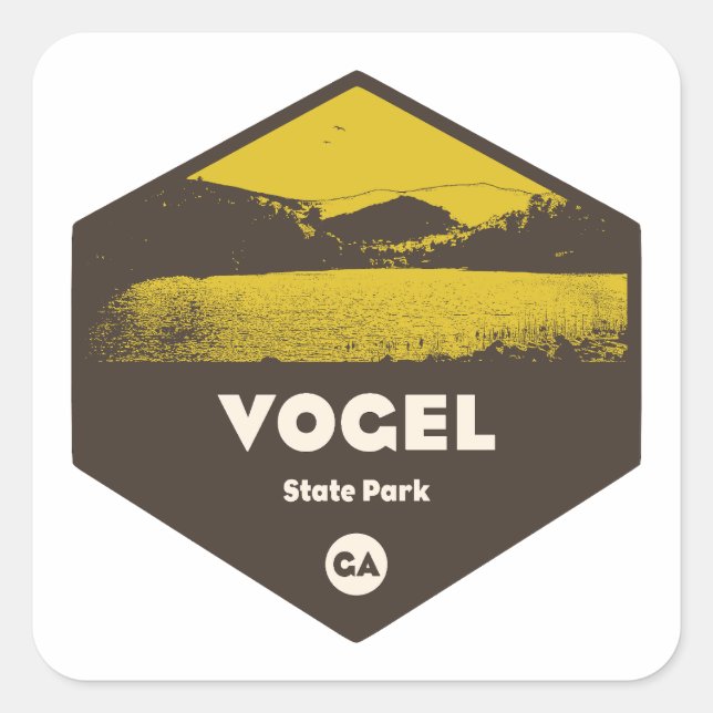 Pegatina Cuadrada Parque estatal Vogel Georgia (Anverso)