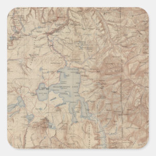 Pegatina Cuadrada Parque nacional 2 de Yellowstone