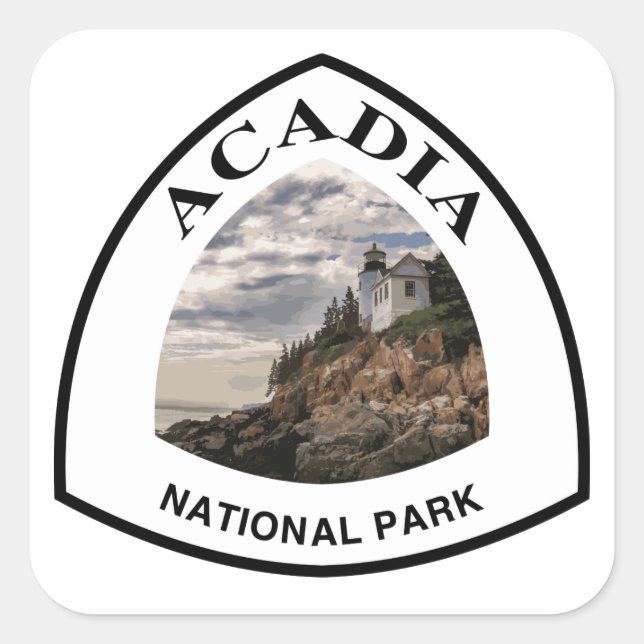 Pegatina Cuadrada Parque nacional Acadia (Anverso)