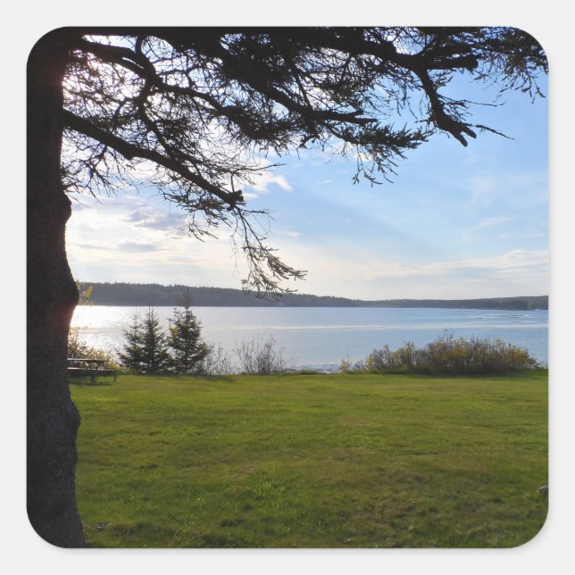 Pegatina Cuadrada Parque nacional Acadia, Maine (Anverso)