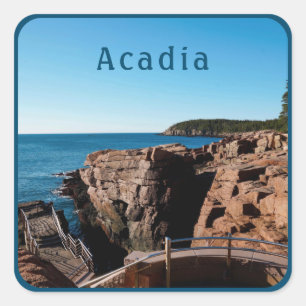 Pegatina Cuadrada Parque nacional Acadia Thunder Hole Maine