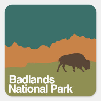 Pegatina Cuadrada Parque nacional Badlands