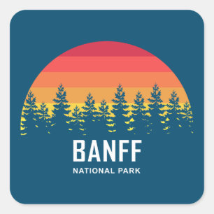 Pegatina Cuadrada Parque nacional Banff