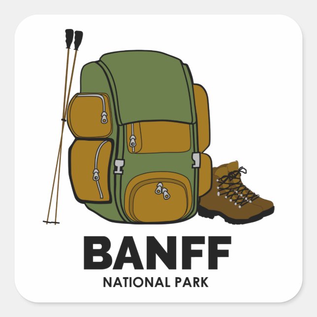 Pegatina Cuadrada Parque nacional Banff (Anverso)
