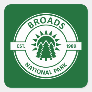 Pegatina Cuadrada Parque nacional Broads Árboles solares