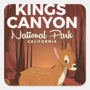 Pegatina Cuadrada Parque nacional California de reyes Canyon