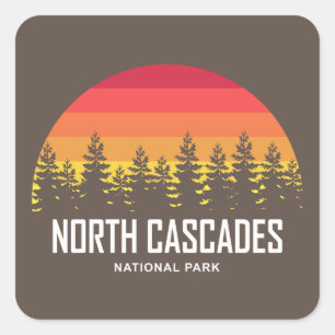 Pegatina Cuadrada Parque nacional Cascades del Norte